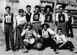 De izquierda a derecha: De pie, Antonio Montes, Guillermo Cabrejas, Julián Manso y Pedro Merino. Sentados, Castro Martín, Pedro Montes y Pablo García.
